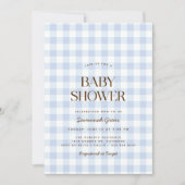 Sky Blue Gingham | Zomer picknick Baby shower Kaart (Voorkant)
