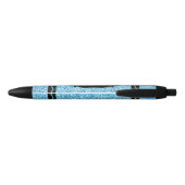 Sky Blue Glitter Crayon Custom Name Push Pen (Achterkant)