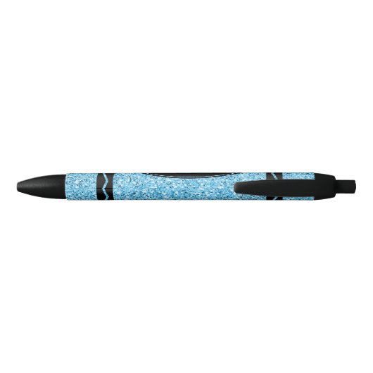 Sky Blue Glitter Crayon Custom Name Push Pen (Achterkant)