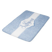 Sky Blue Glitter Monogram Badmat (Gekanteld)