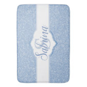Sky Blue Glitter Monogram Badmat (Voorkant Verticaal)