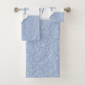 Sky Blue Glitter Monogram Bath Towels Bad Handdoek (Insitu)