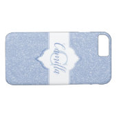Sky Blue Glitter Monogram Case-Mate iPhone Case (Achterkant (Horizontaal))