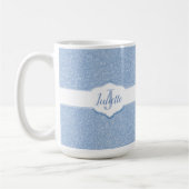 Sky Blue Glitter Monogram Koffiemok (Links)