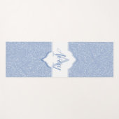 Sky Blue Glitter Monogram Yogamat (Voorkant (horizontaal))
