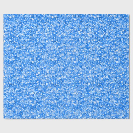 Sky Blue Glitter Print Patroon Cadeaupapier (Vlak)
