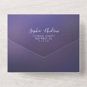Sky Blue & Gold All in One Wedding Invitation All In One Uitnodiging (Achterkant)