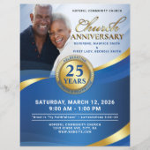 Sky Blue & Gold Church Anniversary Flyer (Voorkant)