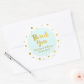 Sky Blue Gold Confetti bruiloft gunst Labels (Envelop)