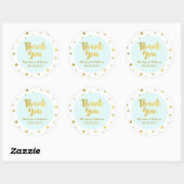 Sky Blue Gold Confetti bruiloft gunst Labels (Vel)