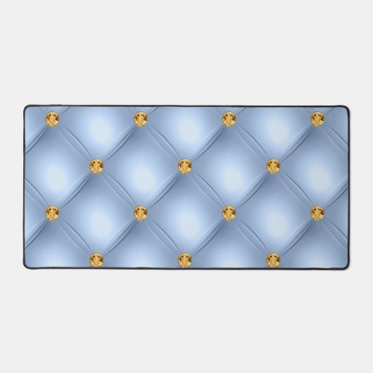 Sky Blue Gold Diamond Getuft Bureaumat (Voorkant)