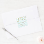 Sky Blue Gold Stripes Baby shower Favor Sticker (Envelop)