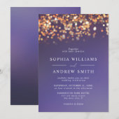 Sky Blue & Gold Wedding Invitation Kaart (Voorkant / Achterkant)