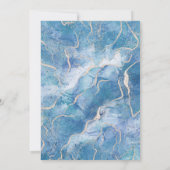 Sky Blue Gouden Agaat Moderne bruiloft Kaart (Achterkant)