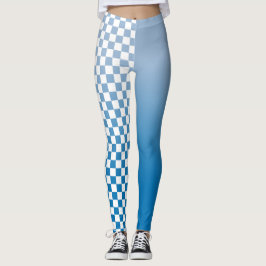 Sky Blue Gradient en Checkered Pattern Leggings
