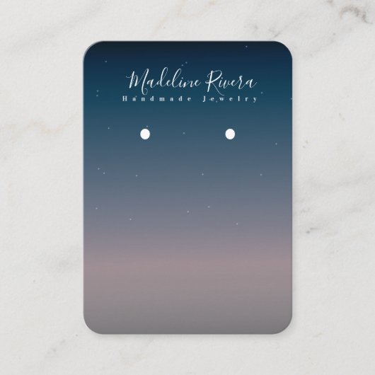 Sky Blue Gradient Handmade Earring Display Kaart Contactkaartje (Voorkant)
