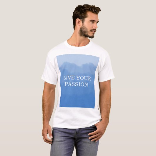 Sky blue gradient  t-shirt (Voorkant volledig)