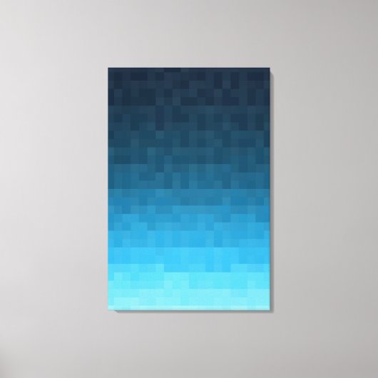 sky blue gradient | vierkante pixelblokken | canvas afdruk (Voorkant)