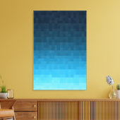sky blue gradient | vierkante pixelblokken | canvas afdruk (Insitu (Woonkamer))