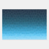 sky blue gradient | vierkante pixelblokken | inpakpapier vel (Voorkant 2)