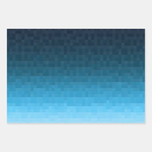 sky blue gradient | vierkante pixelblokken | inpakpapier vel (Voorkant)
