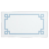 Sky Blue Greek Key Border King Size Kussensloop (Voorkant-Links)