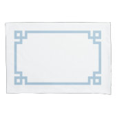 Sky Blue Greek Key Border Standard Kussensloop (Voorkant-Links)