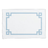 Sky Blue Greek Key Border Standard Kussensloop (Voorkant-Rechts)