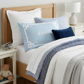 Sky Blue Greek Key Monogram Standard Pillow Case Kussensloop