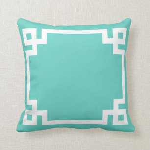 Sky Blue Greek Key Pillow Kussen