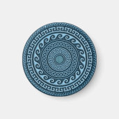 Sky Blue Greek Key Shield Magneet (Voorkant)