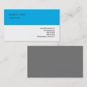 Sky Blue Grey White Classical Elegant Plain Visitekaartje (Voorkant / Achterkant)