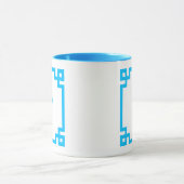 Sky Blue Griekse Key Border Monogram Mok (Midden)