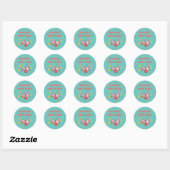  Sky Blue Happy Cat klassieke sticker (Vel)