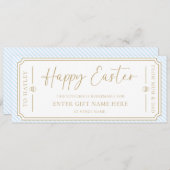 Sky Blue Happy Easter Gift Voucher Kaart (Voorkant / Achterkant)
