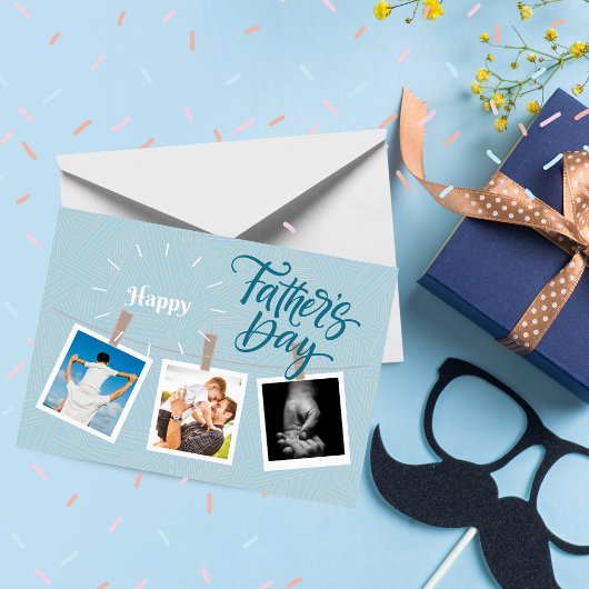 Sky Blue Happy Vaderdag Foto Wenskaart Bedankkaart