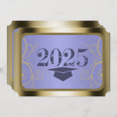 Sky Blue Harvest/Gold Lijst Afstuderen Kaart (Voorkant / Achterkant)