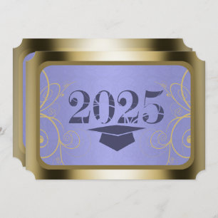 Sky Blue Harvest/Gold Lijst Graduparty Kaart