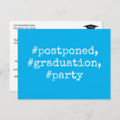 Sky Blue hashtag uitgesteld afstudeerfeest Briefkaart (Voorkant / Achterkant)