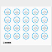 Sky Blue Heart & Polka Dots Preppy Cute Address Ronde Sticker (Vel)