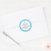 Sky Blue Heart & Polka Dots Preppy Cute Address Ronde Sticker (Envelop)