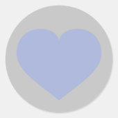 Sky Blue Heart Ronde Sticker (Voorkant)