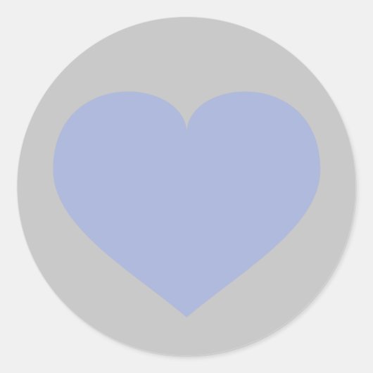 Sky Blue Heart Ronde Sticker (Voorkant)