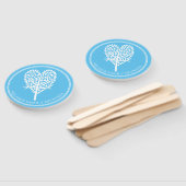 Sky Blue Heart Tree Familie Reünie Handwaaier (Niet-gemonteerd)