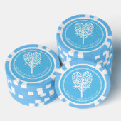 Sky Blue Heart Tree Familie Reünie Poker Chips (Opstapeling)