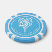 Sky Blue Heart Tree Familie Reünie Poker Chips (Enkel)
