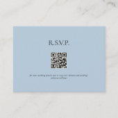 Sky Blue Hedendaagse QR Code Bruiloft RSVP II Informatiekaartje (Voorkant)