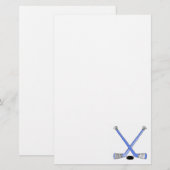 Sky Blue Hockey Briefpapier (Voorkant / Achterkant)