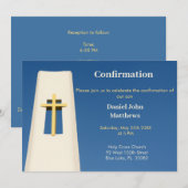 Sky Blue Holy Cross bevestiging uitnodiging (Voorkant / Achterkant)