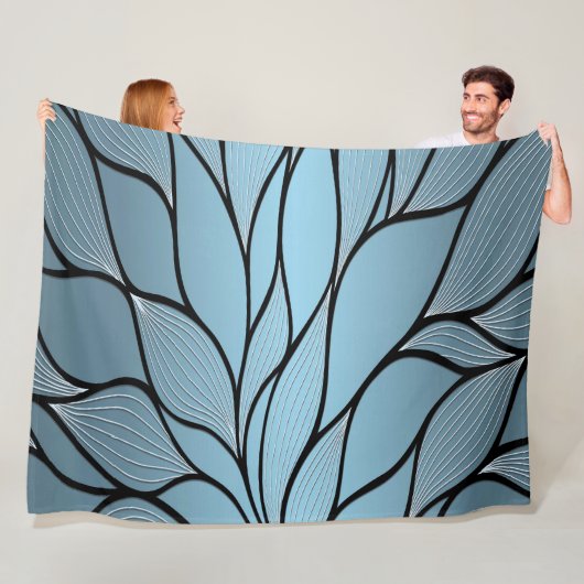Sky Blue Hues Creatief Verloven Patroon Fleece Deken (In situ)